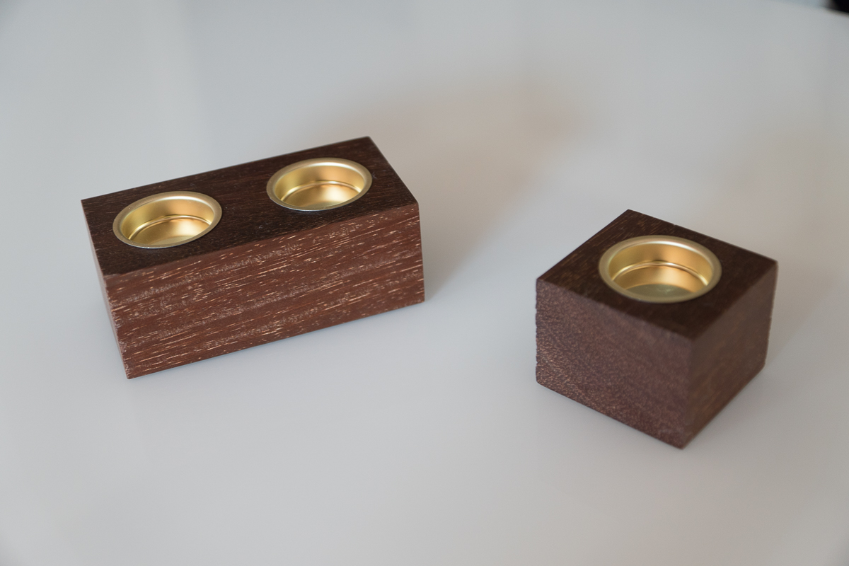 Teelichthalter 'Bloc' H3-1aus Amaranth | upcycling